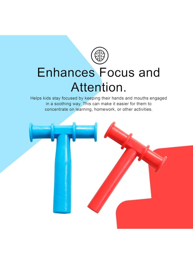 abley's Sensory Chew Tube, T-Shaped Design (Blue & Yellow) - Image 5